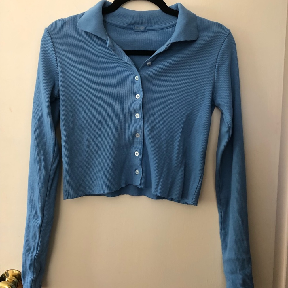 Brandy Melville Blue button down shirt NWOT